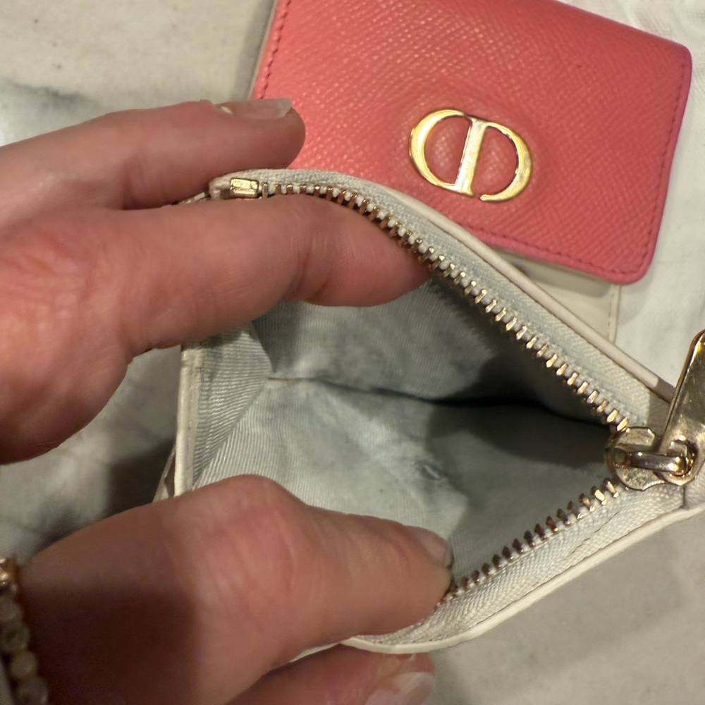 Christian Dior Lotus Wallet Tri-fold Pink and Cream FULL INCLUSION - Picture 13 of 16